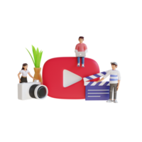 teens create video content 3D character illustration png