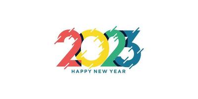 happy new year 2023 flat design on white background vector