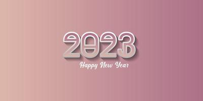 Happy new year 2023 text typography 3d design vector