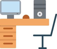 Work Station Flat Icon vector