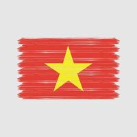 trazos de pincel de la bandera de vietnam. bandera nacional vector