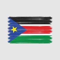 trazos de pincel de la bandera de sudán del sur. bandera nacional vector