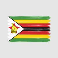 trazos de pincel de bandera de zimbabwe. bandera nacional vector