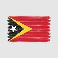 trazos de pincel de bandera de timor oriental. bandera nacional vector