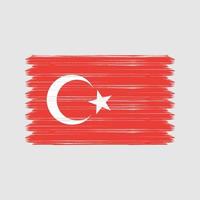 trazos de pincel de bandera de turquía. bandera nacional vector