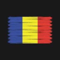 trazos de pincel de bandera de rumania. bandera nacional vector