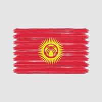 trazos de pincel de bandera de Kirguistán. bandera nacional vector