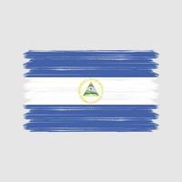 trazos de pincel de bandera de nicaragua. bandera nacional vector