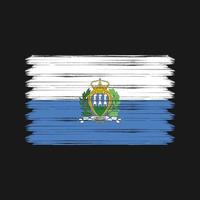 trazos de pincel de la bandera de san marino. bandera nacional vector