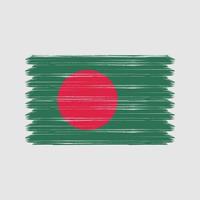 trazos de pincel de bandera de bangladesh. bandera nacional vector