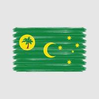 trazos de pincel de la bandera de las islas cocos. bandera nacional vector