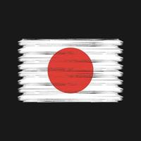 trazos de pincel de bandera de japón. bandera nacional vector