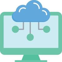 Computing Cloud Flat Icon vector