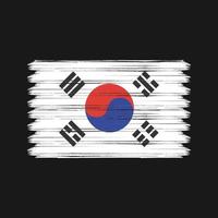 trazos de pincel de la bandera de corea del sur. bandera nacional vector