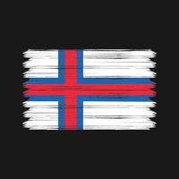 trazos de pincel de la bandera de las islas feroe. bandera nacional vector