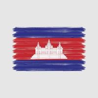 trazos de pincel de la bandera de camboya. bandera nacional vector