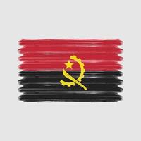 trazos de pincel de la bandera de angola. bandera nacional vector