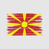 pincel de bandera de macedonia del norte. bandera nacional vector