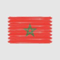 trazos de pincel de bandera de marruecos. bandera nacional vector