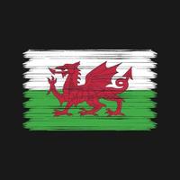 Wales Flag Brush Strokes. National Flag vector