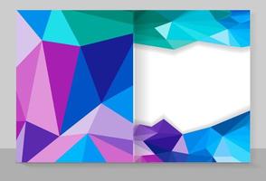 Cover copybook with triangle pattern, abstract background, geometric vector design.