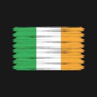 trazos de pincel de la bandera de irlanda. bandera nacional vector