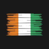 Ivory Coast Flag Brush. National Flag vector