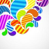 Bright striped colorful curved drops spray on a light background, vector color design, graphic illustration.