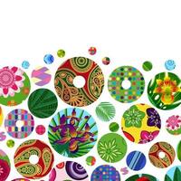 Multicolor abstract bright background with ornamental circles. Elements for design. Eps10. vector