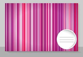 Template cover of a copybook with an individual design, pink striped pattern. vector