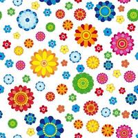 Floral pattern made in flowers on a white background, seamless vector illustration.