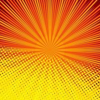 Abstract comic orange background for style pop art design. Retro burst template backdrop. Light rays effect. Vintage comic book style, halftone modern print texture, vector. vector