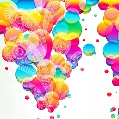 Abstract background with bright circles.