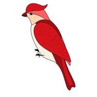 pájaro lindo de línea, estilo de coloración aislado sobre fondo blanco, vector de señal.