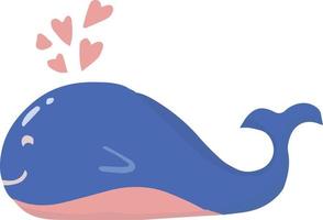 dibujado a mano linda ballena ilustración vector