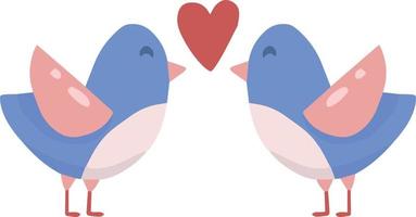 Hand Drawn valentine's day bird illustration vector