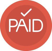 Paid Flat Icon vector