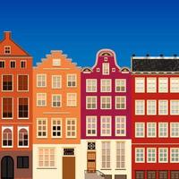 Street of abstract old houses. Vector background.