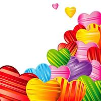 Vector Valentine's day background with striped pattern hearts , design illustration.