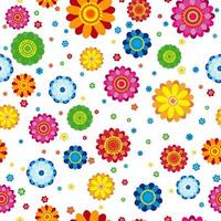 Floral pattern made in flowers on a white background, seamless vector illustration.