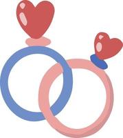 Hand Drawn cute wedding ring illustration vector