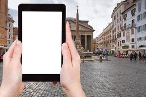 tourist photographs of Pantheon in Rome, Italy photo