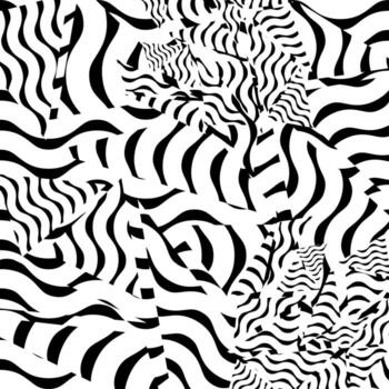 Black and white pattern, abstract geometric contrast background. Vector. vector