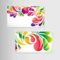 Sample business card with bright teardrop-shaped arches. vector