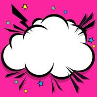 Retro comic design cloud. Flash explosion speech bubbles. Pop art vector elements.