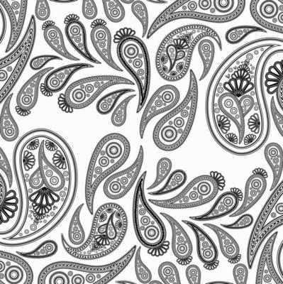 Paisley pink and green vector background,  floral abstract design pattern, indian art ornament.