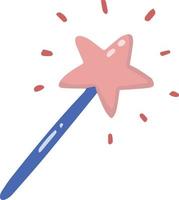 Hand Drawn cute magic wand illustration vector