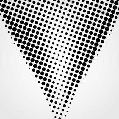Halftone abstract vector black dots design element isolated on a white background.