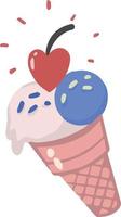 Hand Drawn cute ice cream illustration vector