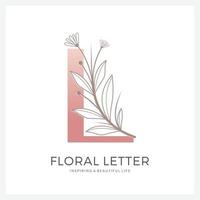 letra l logotipo floral adecuado para la belleza cosmética y otros. vector